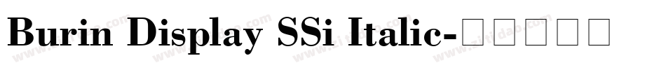 Burin Display SSi Italic字体转换